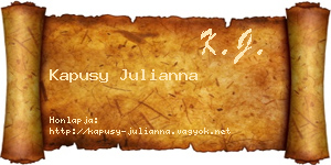 Kapusy Julianna névjegykártya