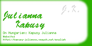 julianna kapusy business card
